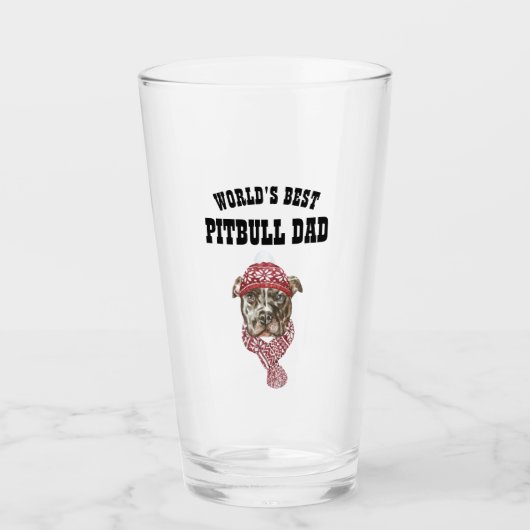 Werkt beste PITBULL DAD-Mok - Fun Dog Father Gift Glas (Voorkant)