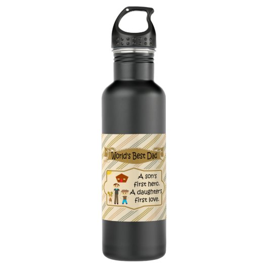Werkt beste vader eerste liefde waterfles (Voorkant)