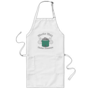 Werkt goed onder druk Slow Cooker Logo Lang Schort