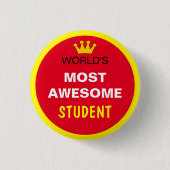 Werkt het meest Geweldige - STUDENT (beste) Button (Voorkant)