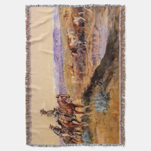 "Werkte over" Westerne kunst van Charles M Russell Deken (Voorkant Verticaal)