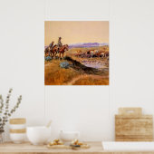 "Werkte over" Westerne kunst van Charles M Russell Poster (Keuken)