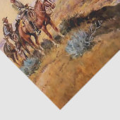"Werkte over" Westerne kunst van Charles M Russell Tissuepapier (Detail)