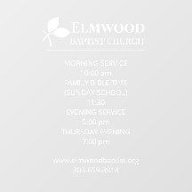 Werktijden met Logo Window Cling