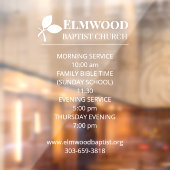 Werktijden met Logo Window Cling Raamsticker (Vel 2)