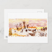 Werktuin, roze briefkaart (Voorkant / Achterkant)