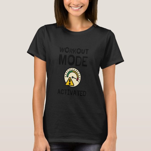 Werkuitmodus geactiveerd Weightlifter Body Builder T-shirt (Voorkant)