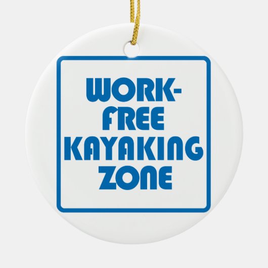 Werkvrije kayaking Zone Keramisch Ornament (Voorkant)