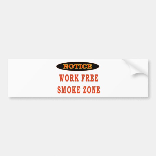WERKVRIJE ROOKZONE BUMPERSTICKER (Voorkant)