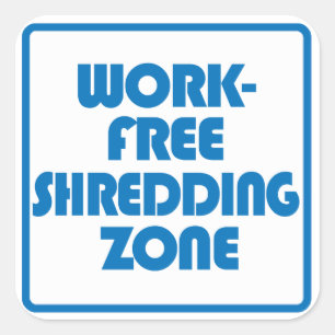 Werkvrije shredingszone vierkante sticker