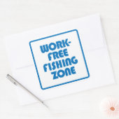 Werkvrije Vissen Zone Vierkante Sticker (Envelop)