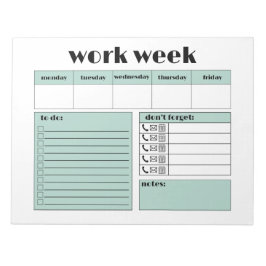 Werkweek Planner - blauw Notitieblok