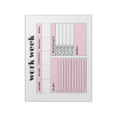 Werkweek Planner - roze Notitieblok (Gedraaid)