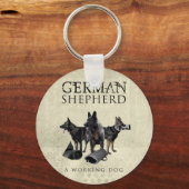 Werkzame Duitse Shepherd Dog - GSD Sleutelhanger (Voorkant)