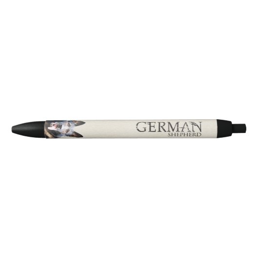 Werkzame Duitse Shepherd Dog - GSD Zwarte Inkt Pen (Voorkant)