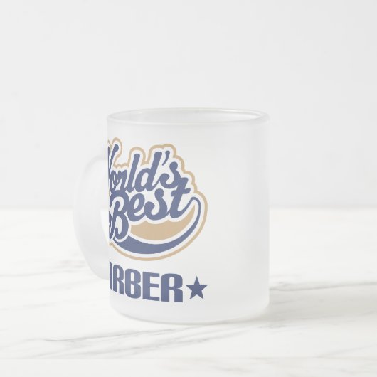 Werlds Best Barber Matglas Koffiemok (Voorkant links)