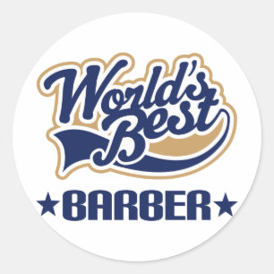 Werlds Best Barber Ronde Sticker