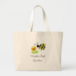 Werlds Best Grandma Honey Bee Grote Tote Bag