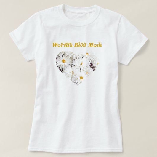 Werlds Best Mam Daisy Heart T-shirt (Design voorkant)