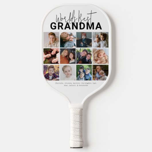 Werlds Beste oma | Fotocollage Pickleball Paddle (Voorkant)