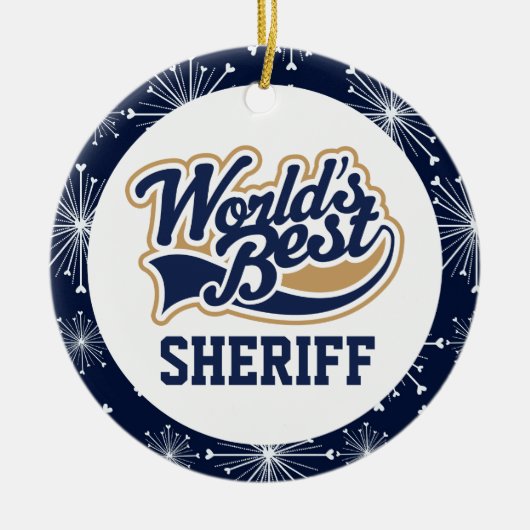 Werlds Beste Sheriff Gift Keramisch Ornament (Voorkant)