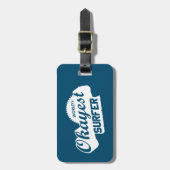 Werlds Okayest Surfer Bagagelabel (Voorkant verticaal)