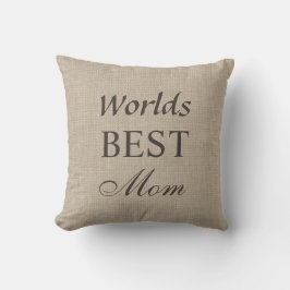Werllen Beste Mam Pillow op Burlap Kussen