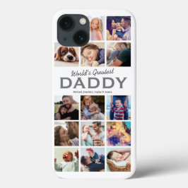 Werllen Grootste papa Foto Collage iPhone 13 Hoesje
