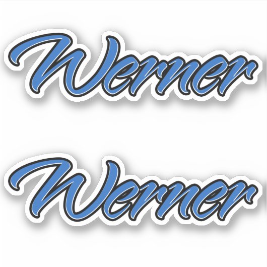 Werner Blue Autocollants Sticker Stickerset (Devant)