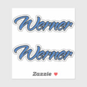 Werner Blue Autocollants Sticker Stickerset (Feuille)