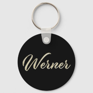 Werner Name whitegold Button Porte-clés