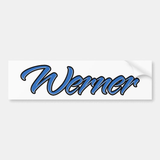 Werner Nom bleu Aufkleber Sticker Autoaufkleber (Devant)