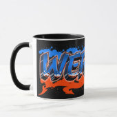 Werner prénom nom graffiti bleu orange tasse (Gauche)