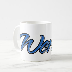 Werner prénom nom tasse bleue tasse à café