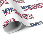 Werner prénom nom USA papier cadeau US (Coin rond)