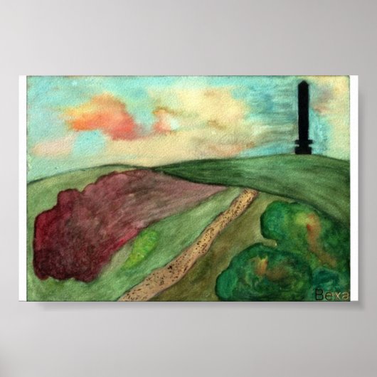 Werneth Low cenotaph uitzicht Poster (Voorkant)