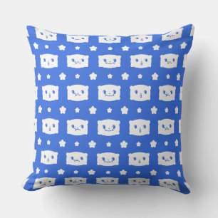 Werp Kussen Blauw Kawaii Kussen Gezichten Sterren