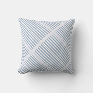 Werp kussen blauw & witte streep