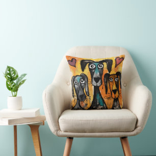 Werp kussen Valentijnsdag Hond Rode Harten