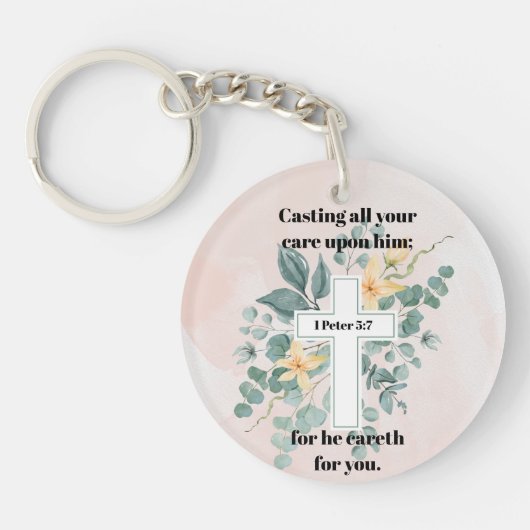 Werp uw cares acryl Sleutelhanger (Voorkant)