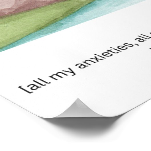 Werp uw zorgen op Hem Poster (Hoek)