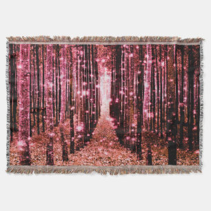 Werpdeken Magisch Bos Perzik Roze Deken