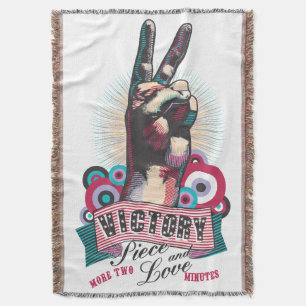 Werpdeken Overwinning Vrede & Liefde Pop-Art Desig Deken
