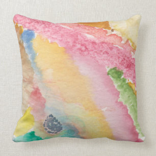 werpen kussen met abstract ontwerp & roze op rug