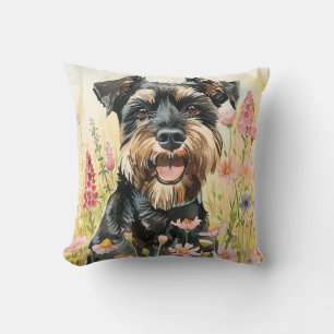 Werpkussen – Schnauzer Watercolor Decoratiekussen Kussen