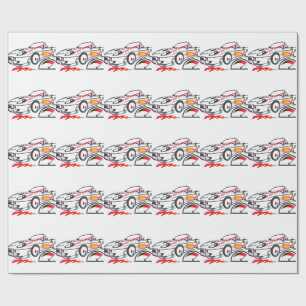 Werpkussen Snelle Dromen – Raceautokussenontwerp Cadeaupapier