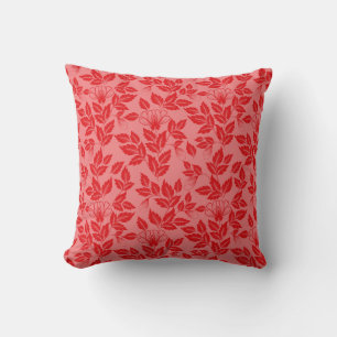 Werpkussen - Vintage Bloem Motief Rood Kussen