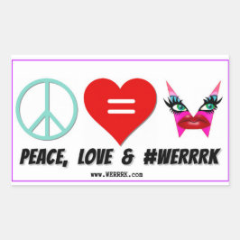 WERRRK.com Vrede, Liefde & #WERRRK Sticker