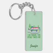 Wervelaar RV Camper Road Trip Vacking Custom Sleutelhanger (Voorkant Links)