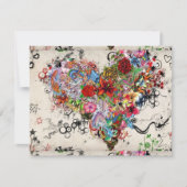 Wervelend Hartpatroon  Feestdagenkaart (Voorkant)